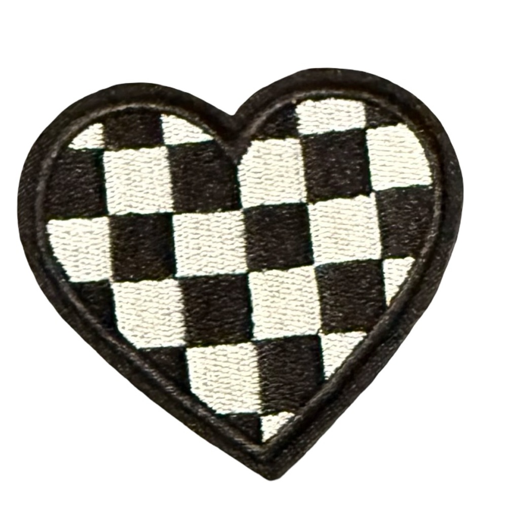 Iron On Patch Lot Racing Checker Hearts Star Coquette Y2K Crafts - Picture 7 of 9
